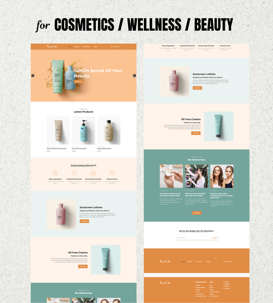 SunOn Shopify Theme – Clean, Warm & Conversion-Focused Design for Beauty, Cosmetics & Wellness Brands