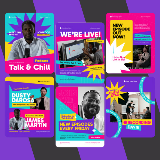 Podtalk Podcast Instagram Post + Story Templates – Niche specific for Growth & Sales, Instagram Templates, Instagram Post, Facebook Post, Facebook Templates