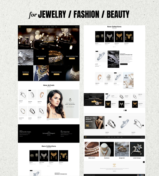 Jewels - Jewelry Website Template for Shopify - Dark Toned Beauty, Fashion, Jewelry Design for Shopify Themes