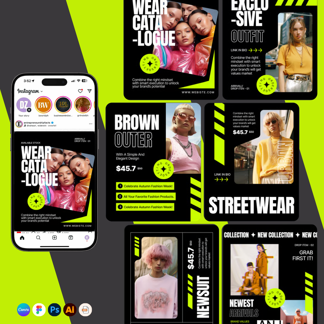 Premium Fashion Promo Instagram Carousel – Niche specific for Growth & Sales, Instagram Templates, Instagram Post, Facebook Post, Facebook Templates
