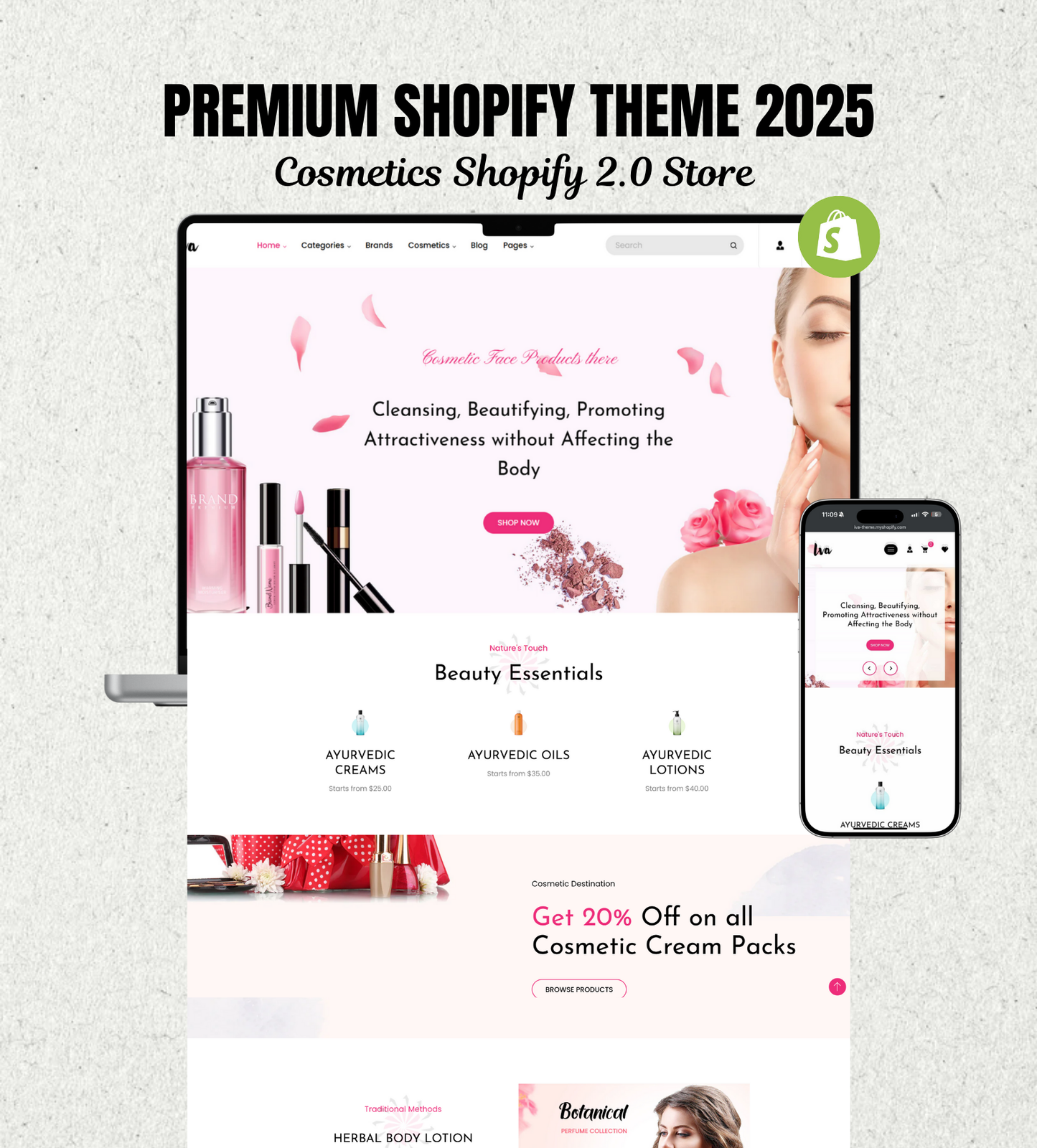 Iva Shopify Theme – Clean, Modern & Conversion-Focused Design for Cosmetics Stores