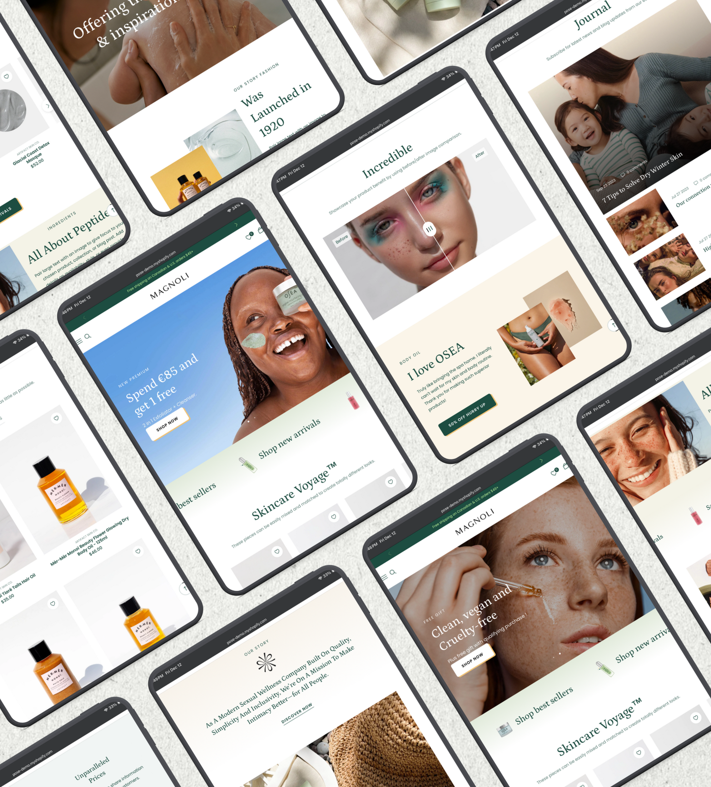 Pose Shopify Theme – Elegant, Modern & High-Converting Design for Cosmetics and Skincare Brands