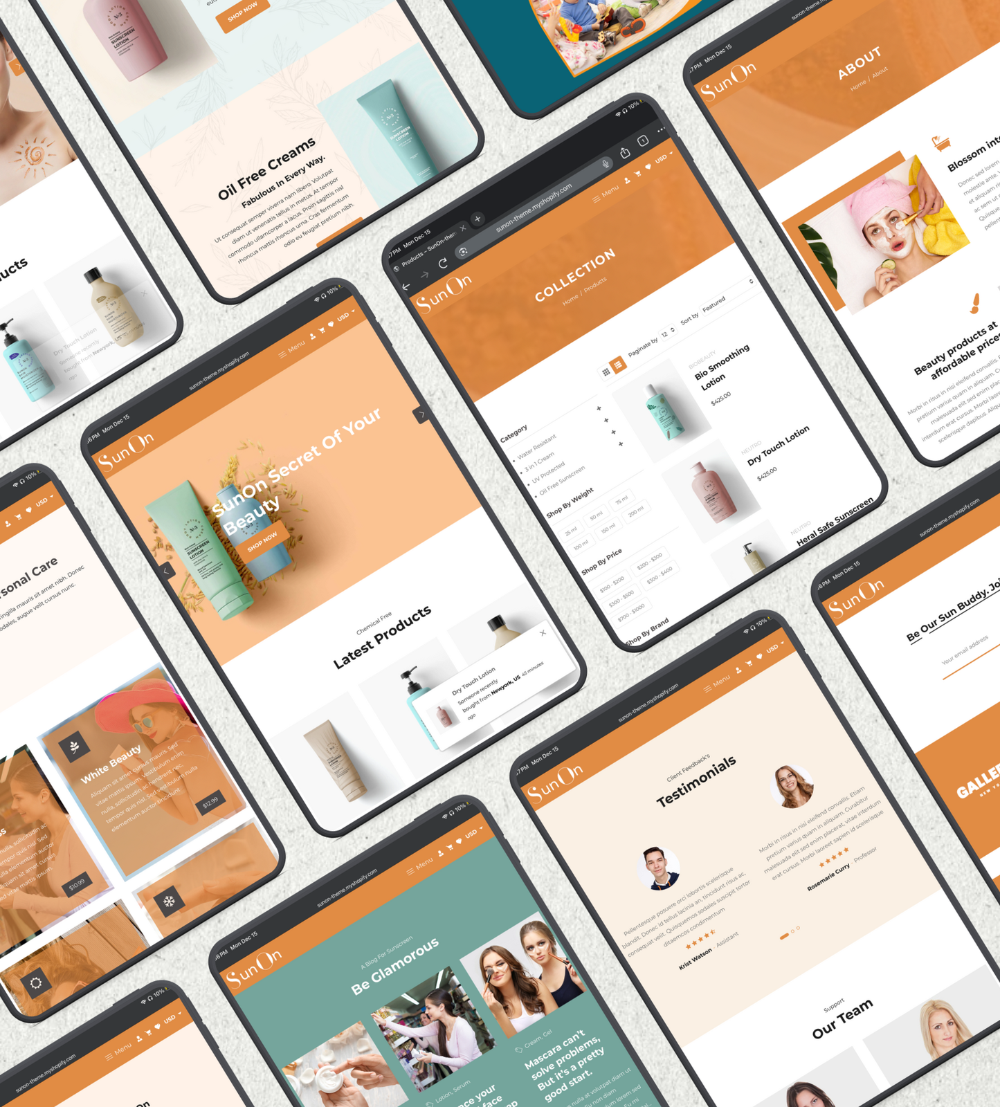 SunOn Shopify Theme – Clean, Warm & Conversion-Focused Design for Beauty, Cosmetics & Wellness Brands
