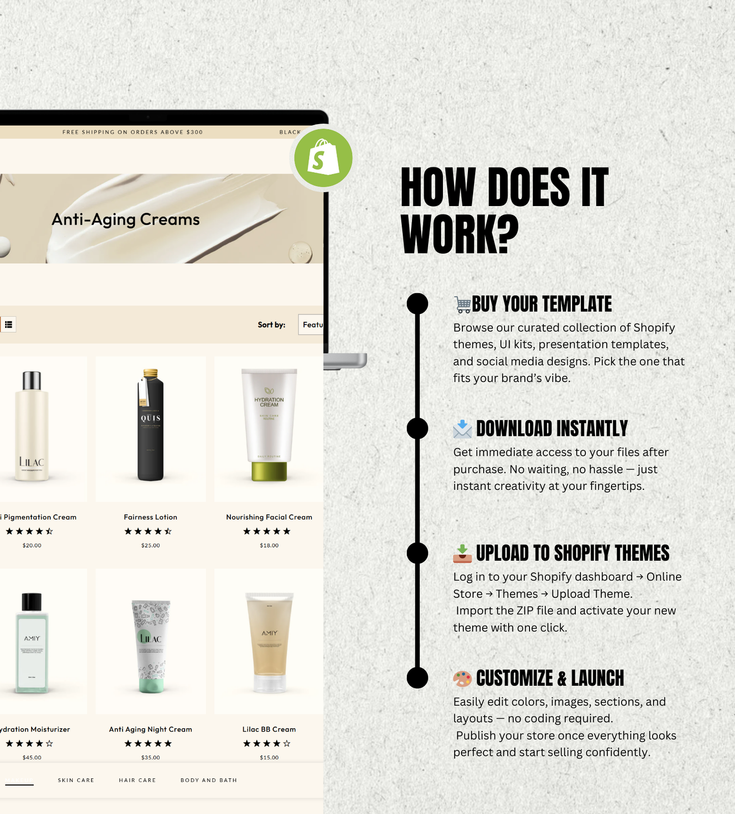 Lilac Shopify Theme – Clean, Warm & Conversion-Focused Design for Beauty, Cosmetics & Wellness Brands